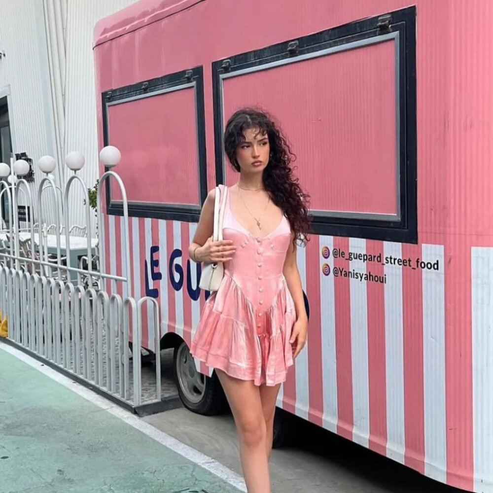 Pink Romper Dress - Vanessa Mooney - Picture 4 of 7